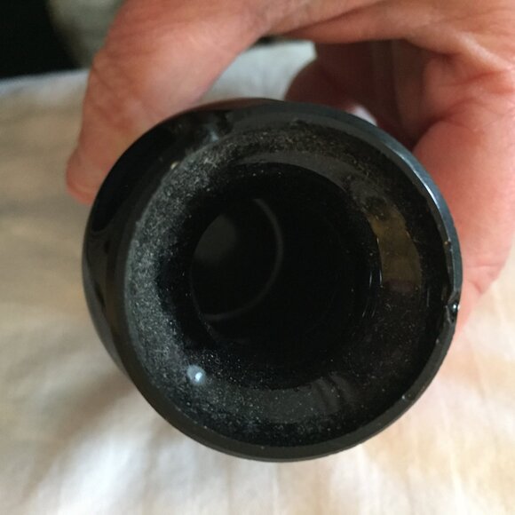 PV France Portieux Vallerysthal French Black Glass Vanity Set 2 Perfume Bottles - Picture 6 of 16